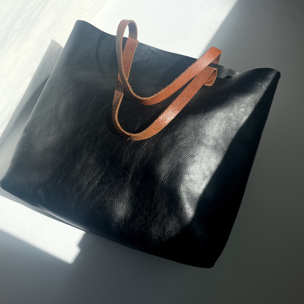 MADEWELL Large Black Transport Tote with Tan Handles - Picture 7 of 11